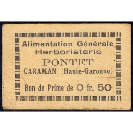 31 - Caraman - Alimentation Générale Herboristerie - Pontet - 0 franc 50 - Type 1a - Etat : TTB