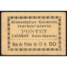 31 - Caraman - Alimentation Générale Herboristerie - Pontet - 0 franc 50 - Type 1a - Etat : TTB