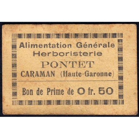 31 - Caraman - Alimentation Générale Herboristerie - Pontet - 0 franc 50 - Type 1a - Etat : TTB