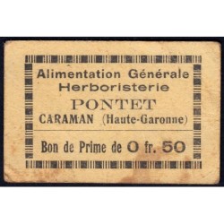 31 - Caraman - Alimentation Générale Herboristerie - Pontet - 0 franc 50 - Type 1a - Etat : TB