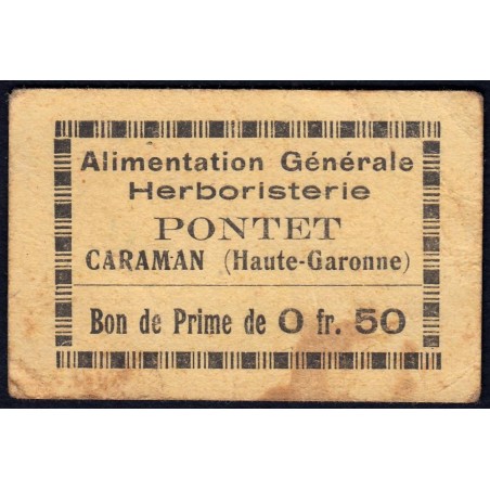 31 - Caraman - Alimentation Générale Herboristerie - Pontet - 0 franc 50 - Type 1a - Etat : TB