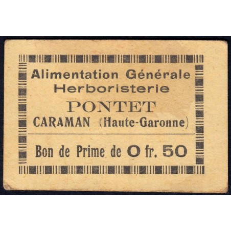 31 - Caraman - Alimentation Générale Herboristerie - Pontet - 0 franc 50 - Type 1a - Etat : SUP