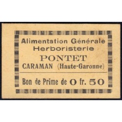 31 - Caraman - Alimentation Générale Herboristerie - Pontet - 0 franc 50 - Type 1b - Etat : SPL