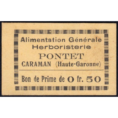 31 - Caraman - Alimentation Générale Herboristerie - Pontet - 0 franc 50 - Type 1b - Etat : SPL