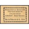 31 - Caraman - Alimentation Générale Herboristerie - Pontet - 0 franc 50 - Type 1b - Etat : SPL