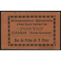 31 - Caraman - Alimentation Générale Herboristerie - Pontet - 1 franc - Type 1b - Etat : SUP