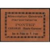 31 - Caraman - Alimentation Générale Herboristerie - Pontet - 1 franc - Type 1c - Etat : SUP+