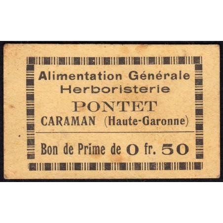 31 - Caraman - Alimentation Générale Herboristerie - Pontet - 0 franc 50 - Type 1b - Etat : TB+