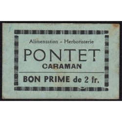 31 - Caraman - Alimentation - Herboristerie - Pontet - 2 francs - Type 2a - Etat : TTB