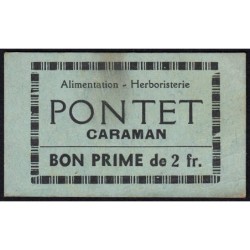 31 - Caraman - Alimentation - Herboristerie - Pontet - 2 francs - Type 2a - Etat : TTB