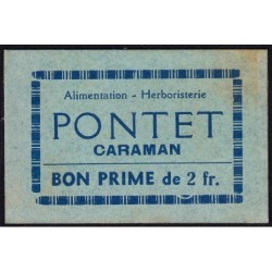 31 - Caraman - Alimentation - Herboristerie - Pontet - 2 francs - Type 2b - Etat : SPL