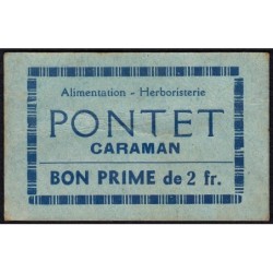 31 - Caraman - Alimentation - Herboristerie - Pontet - 2 francs - Type 2b - Etat : TB+