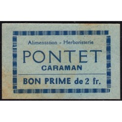 31 - Caraman - Alimentation - Herboristerie - Pontet - 2 francs - Type 2b - Etat : TTB+