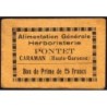 31 - Caraman - Alimentation Générale Herboristerie - Pontet - 5 francs - Type 1a - Etat : TB+