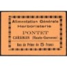 31 - Caraman - Alimentation Générale Herboristerie - Pontet - 5 francs - Type 1b - Etat : SUP+