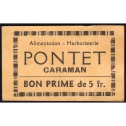 31 - Caraman - Alimentation - Herboristerie - Pontet - 5 francs - Type 2a - Etat : TTB