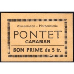 31 - Caraman - Alimentation - Herboristerie - Pontet - 5 francs - Type 2a - Etat : SUP+