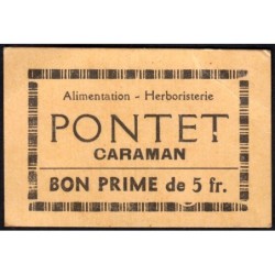 31 - Caraman - Alimentation - Herboristerie - Pontet - 5 francs - Type 2a - Etat : SUP
