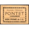 31 - Caraman - Alimentation - Herboristerie - Pontet - 5 francs - Type 2a - Etat : SUP