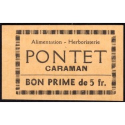 31 - Caraman - Alimentation - Herboristerie - Pontet - 5 francs - Type 2a - Etat : NEUF