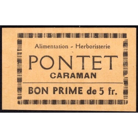 31 - Caraman - Alimentation - Herboristerie - Pontet - 5 francs - Type 2a - Etat : NEUF