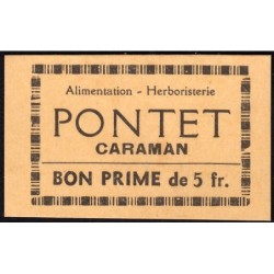 31 - Caraman - Alimentation - Herboristerie - Pontet - 5 francs - Type 2a - Etat : NEUF