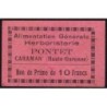 31 - Caraman - Alimentation Générale Herboristerie - Pontet - 10 francs - Type 1a - Etat : TTB+