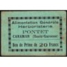 31 - Caraman - Alimentation Générale Herboristerie - Pontet - 20 francs - Type 1 - Etat : TB+