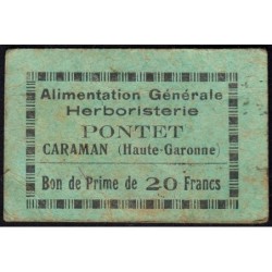 31 - Caraman - Alimentation Générale Herboristerie - Pontet - 20 francs - Type 1 - Etat : TB+