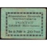 31 - Caraman - Alimentation Générale Herboristerie - Pontet - 20 francs - Type 1 - Etat : TB
