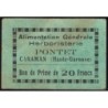 31 - Caraman - Alimentation Générale Herboristerie - Pontet - 20 francs - Type 1 - Etat : TB
