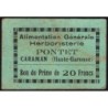 31 - Caraman - Alimentation Générale Herboristerie - Pontet - 20 francs - Type 1 - Etat : TTB