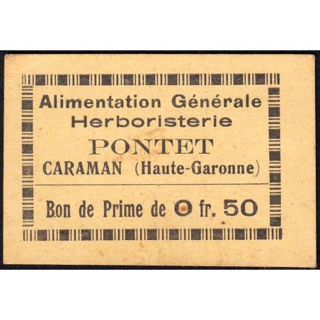 31 - Caraman - Alimentation Générale Herboristerie - Pontet - 0 franc 50 - Type 1a - Etat : TTB+