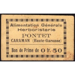 31 - Caraman - Alimentation Générale Herboristerie - Pontet - 0 franc 50 - Type 1a - Etat : TB