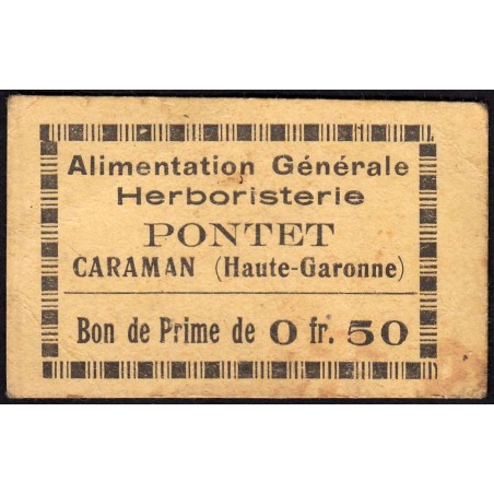 31 - Caraman - Alimentation Générale Herboristerie - Pontet - 0 franc 50 - Type 1a - Etat : TB