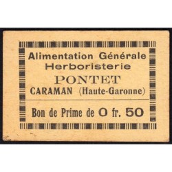 31 - Caraman - Alimentation Générale Herboristerie - Pontet - 0 franc 50 - Type 1a - Etat : SUP