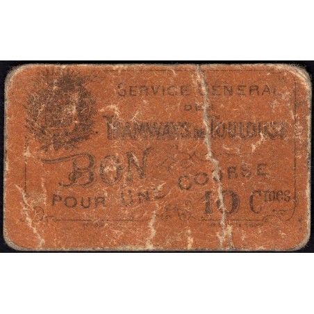 31 - Pirot 191g - Toulouse - Service Général des Tramways - 10 centimes - 06/1921 - Etat : B