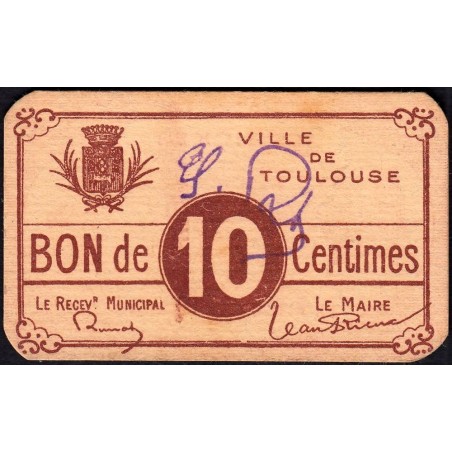 31 - Pirot 178 - Ville de Toulouse - 10 centimes - 1915 - Etat : pr.NEUF