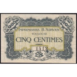 31 - Pirot 184 - Toulouse - Imprimeries B. Sirven - 5 centimes - 1914-1918 - Etat : SUP à SUP+