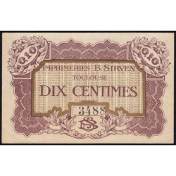 31 - Pirot 184 - Toulouse - Imprimeries B. Sirven - 10 centimes - 1914-1918 - Etat : SUP
