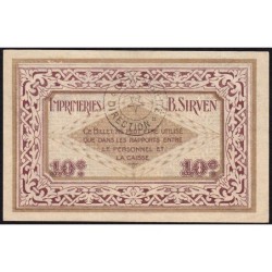 31 - Pirot 184 - Toulouse - Imprimeries B. Sirven - 10 centimes - 1914-1918 - Etat : SUP