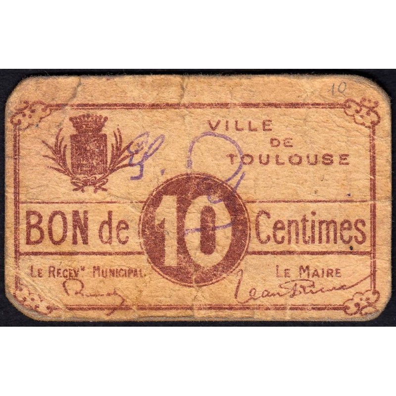 31 - Pirot 178 - Ville de Toulouse - 10 centimes - 1915 - Etat : B+