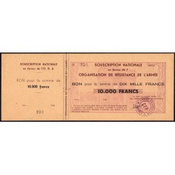 Armée Française - Corps Franc des Pyrénées - Brigade Carnot - 10000 francs - 1944 - Etat : SPL