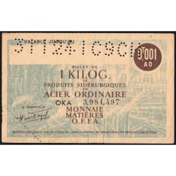 1 kg acier ordinaire - 31/12/1941 - C9CH - Non endossé - Série OKA - Etat : TTB