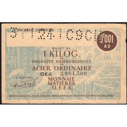 1 kg acier ordinaire - 31/12/1941 - C9CH - Non endossé - Série OKA - Etat : TTB-