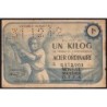 1 kg acier ordinaire - 31/12/1942 - Endossé dans le Rhône (69) - Série L - Etat : TB