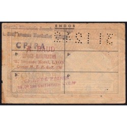 1 kg acier ordinaire - 31/12/1942 - Endossé dans le Rhône (69) - Série L - Etat : TB