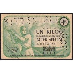 1 kg acier spécial - 31/12/1942 - ALLI CHANGE - Endossé dans le Rhône (69) - Série L - Etat : TTB