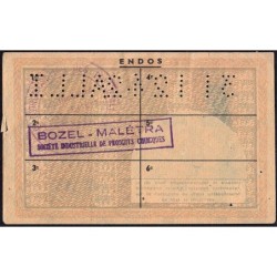 5 kg acier spécial - 31/12/1942 - ALLI - Endossé dans le Rhône (69) - Série L - Etat : TTB