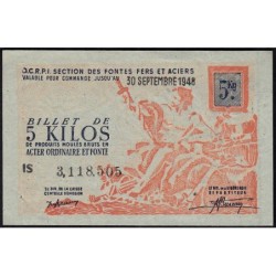 1 kg produits moulés - 30/09/1948 - Endossé à Epinal (88) - Série IS - Etat : SUP